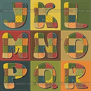 Patchwork scrapbook alphabet  - vector clipart / vector image