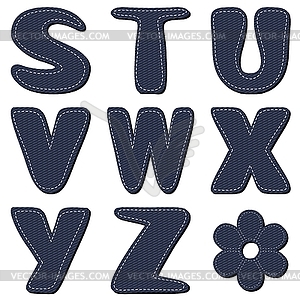 Textile scrapbook alphabet - vector image