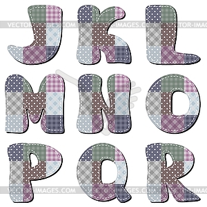 Patchwork scrapbook alphabet - vector clipart