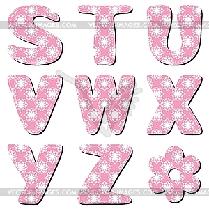 Textile scrapbook alphabet - vector EPS clipart