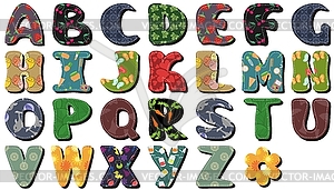 Scrapbook alphabet on white  - vector clipart / vector image