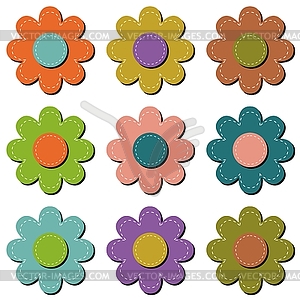 Scrapbook flowers on white  - vector image