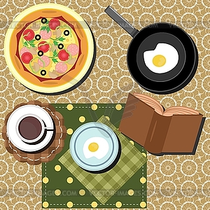 Breakfast set with coffee - vector EPS clipart