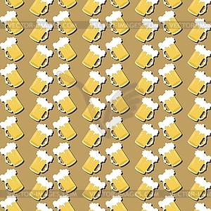 Background with beer mugs - vector image