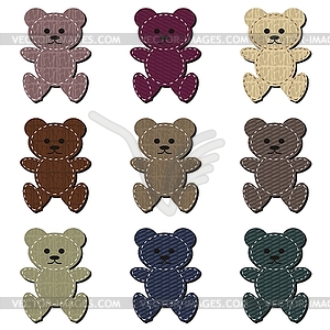 Nice scrapbook teddy bears on white - vector clipart