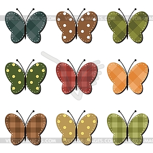 Scrapbook butterflies on white - vector clipart