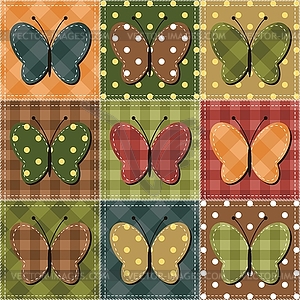 Scrapbook butterflies on white - vector clipart