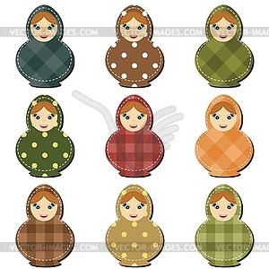 Traditional russian dolls - vector image
