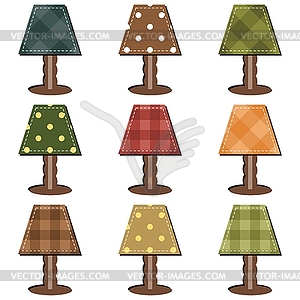 Scrapbook set with lamps - vector clipart