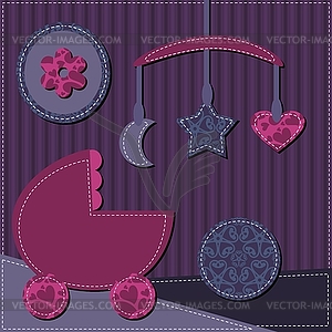 Baby room scrapbook style - vector image