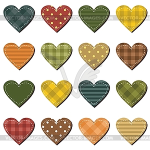 Scrapbook hearts on white  - vector image