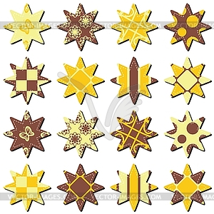 Scrapbook stars on white background - vector image