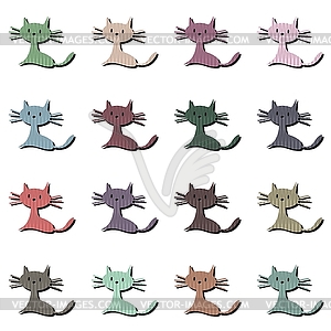 Nice scrapbook cats on white - vector clipart