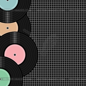 Background with vinyl records - vector clip art