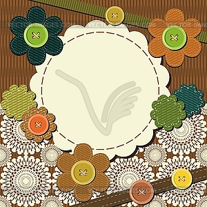 Frame with scrapbook objesct - vector clipart