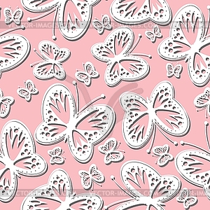 Seamless background with butterflies - vector clipart