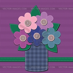 Scrapbook bouquet of flowers - vector image