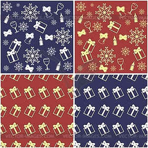 Four seamless backgrounds - vector clip art