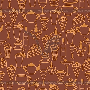 Seamless background with drinks - vector clipart