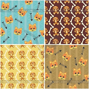 Four seamless backgrounds - vector image
