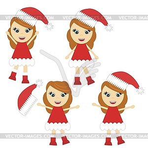 Nice little girl - vector clipart