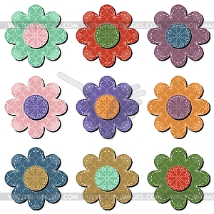 Scrapbook flowers on white  - vector clipart