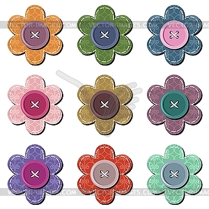 Scrapbook flowers on white  - vector clipart