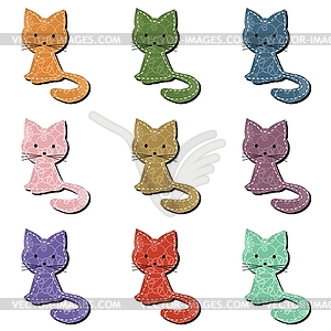 Nice scrapbook cats on white - vector image