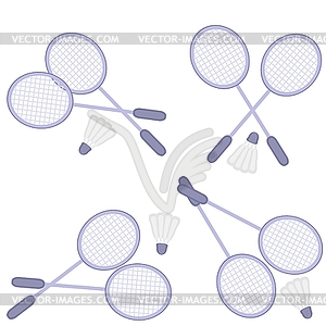 Badminton rockets and birdie - vector clipart