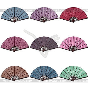 Fans on white background - vector clipart