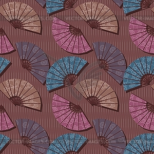 Seamless background with fans - vector clip art