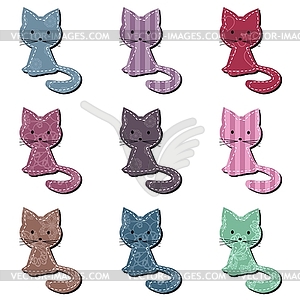 Nice scrapbook cats on white - vector clipart / vector image