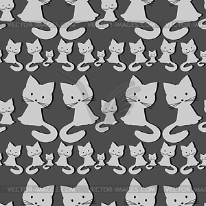 Seamless background with cats - vector clipart