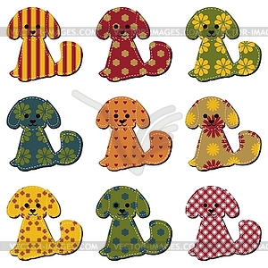 Nice scrapbook textile dogs  - vector clipart