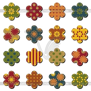 Scrapbook flowers on white  - vector image