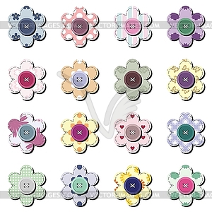 Scrapbook flowers on white  - vector clipart