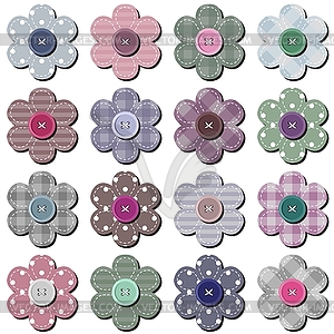 Scrapbook flowers on white - vector clip art