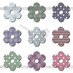 Scrapbook flowers on white - vector clip art