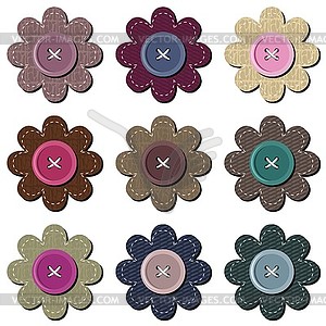 Scrapbook flowers on white  - vector image