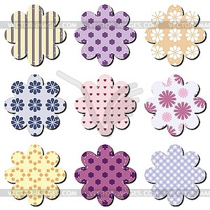 Scrapbook flowers on white  - vector clipart