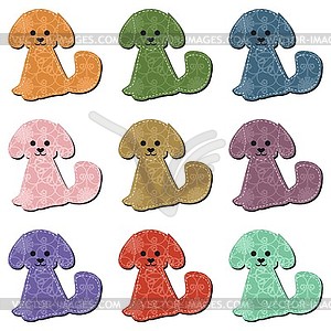 Scrapbook dogs on white background - vector image