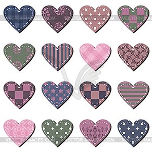 Set with scrapbook hearts - vector EPS clipart