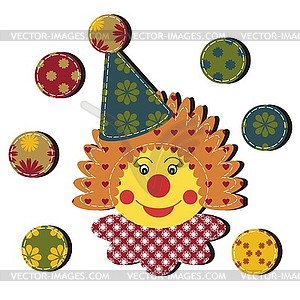 Nice clown on white - royalty-free vector clipart