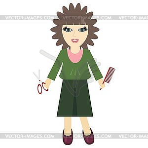 Nice girl hairdresser on white  - vector clipart