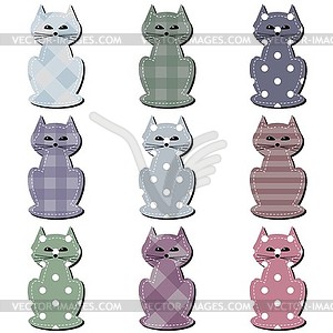 Scrapbook cats on white - vector clipart