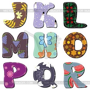 Scrapbook alphabet on white  - vector clipart