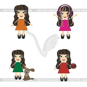 Four nice girls - vector image
