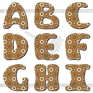 Scrapbook alphabet on white - color vector clipart