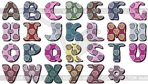 Scrapbook alphabet on white - vector clipart