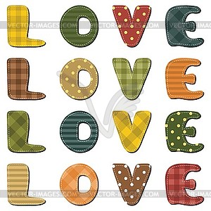 Love world wirh scrapbook letters - vector image